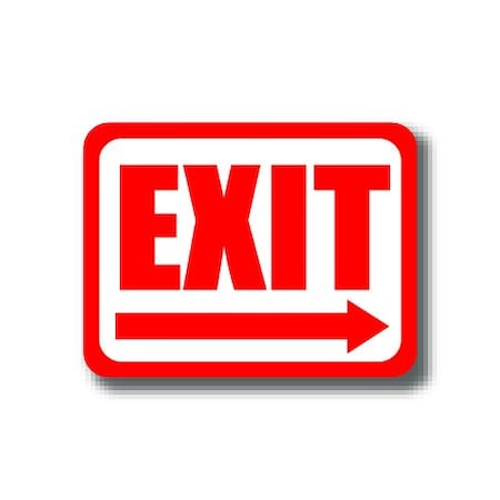 Ergomat 12in x 9in RECTANGLE SIGNS - Exit DSV-SIGN 108 #0301 -UEN